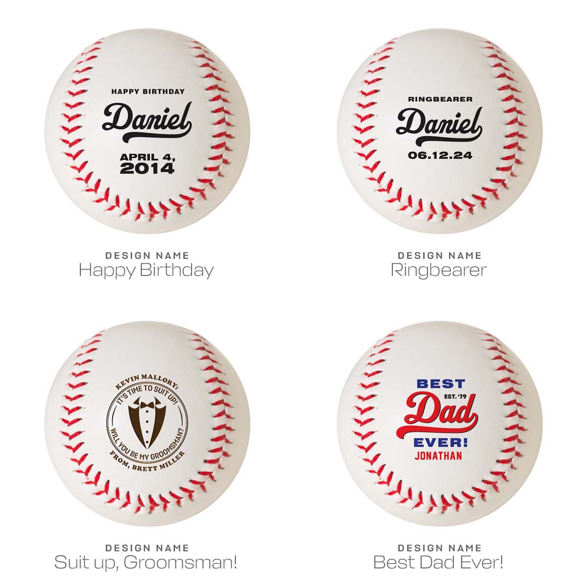 Custom Printed Baseballs - Personalized Baseball Gifts