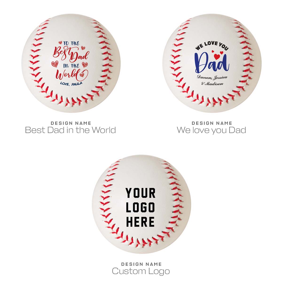 Custom Printed Baseballs - Personalized Baseball Gifts