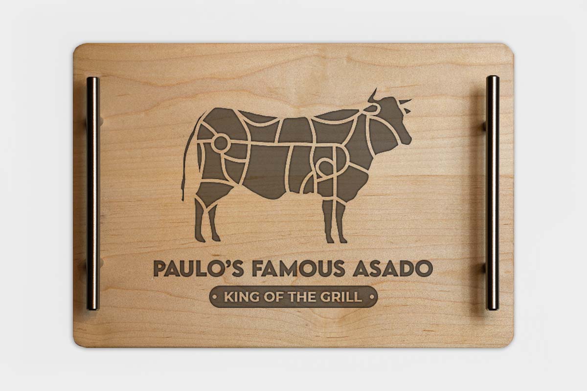 charcuterie board laser engraved