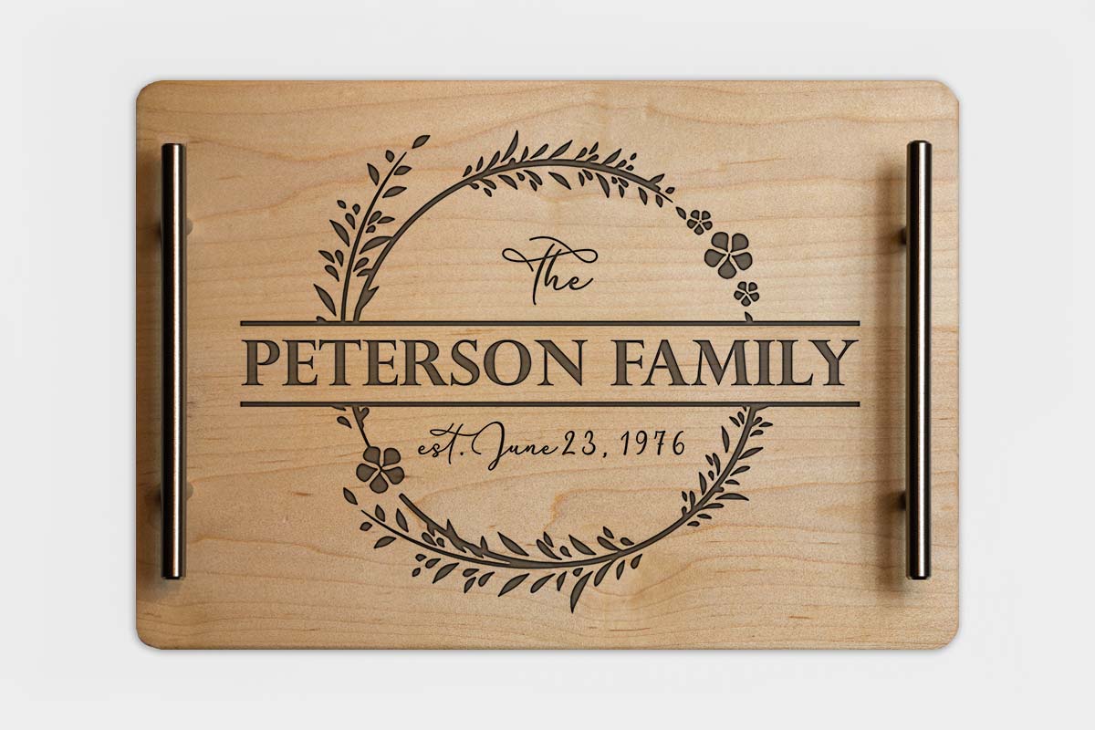family monogram serving trays