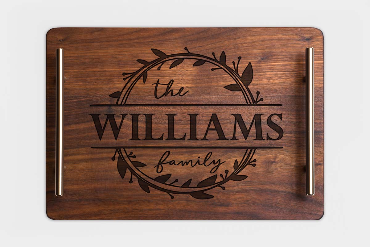 family monogram serving tray
