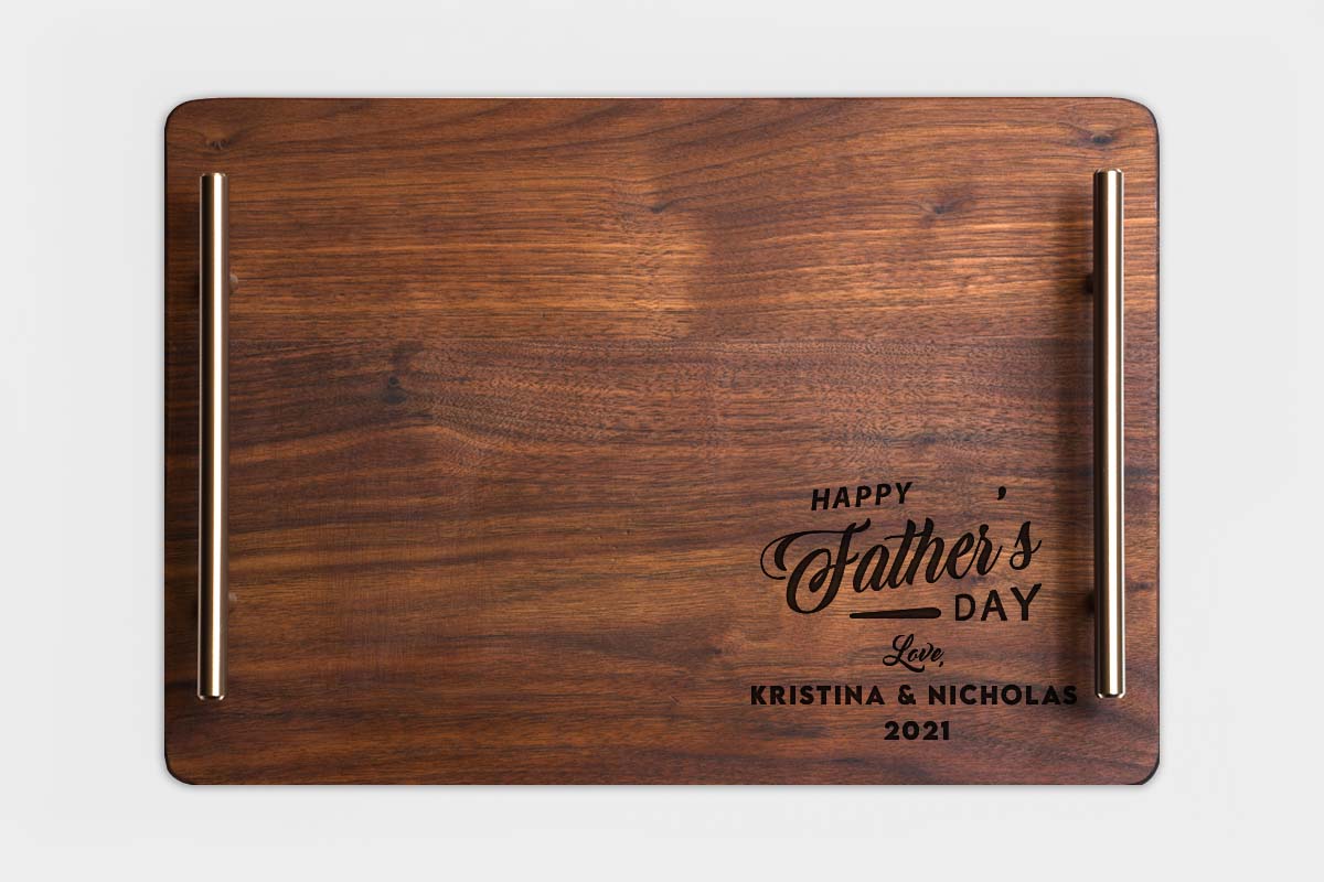 large personalized charcuterie board in walnut wood