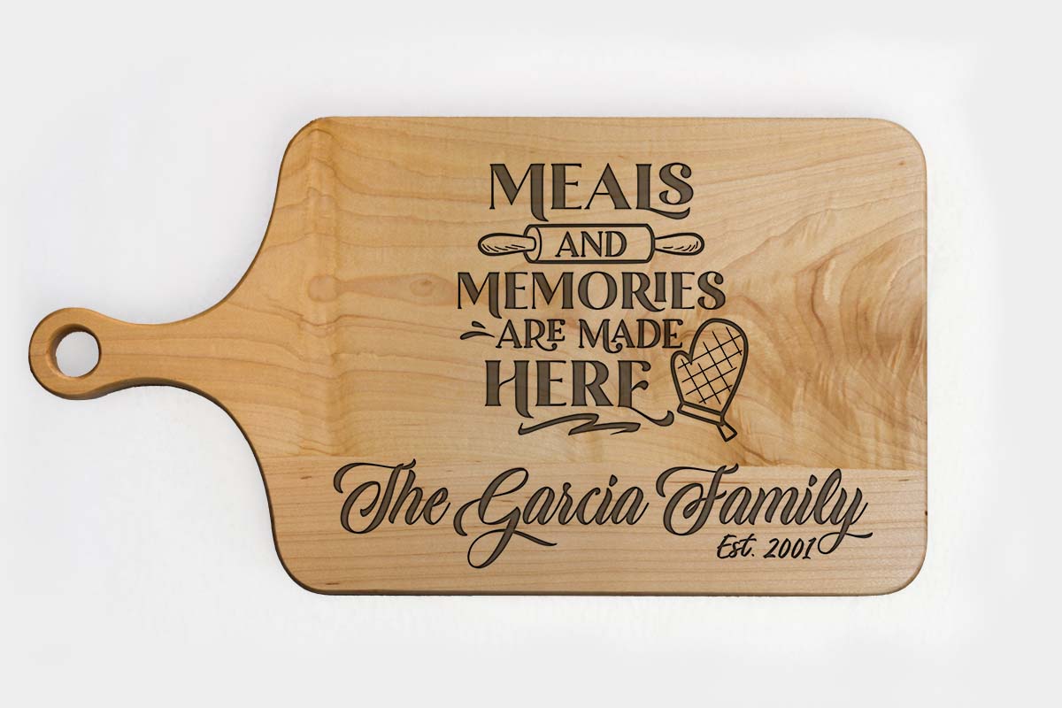 personalized paddle cutting board