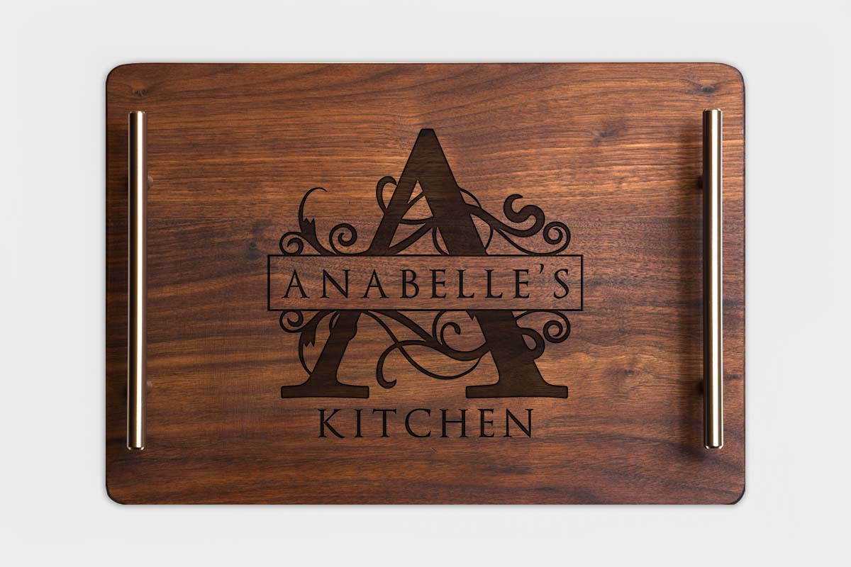 family monogram serving tray