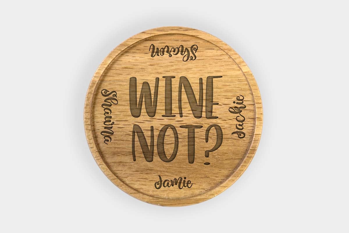 Personalized Oak Drink Coaster