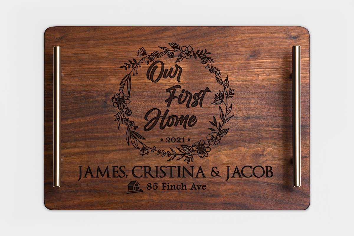 custom wood serving tray