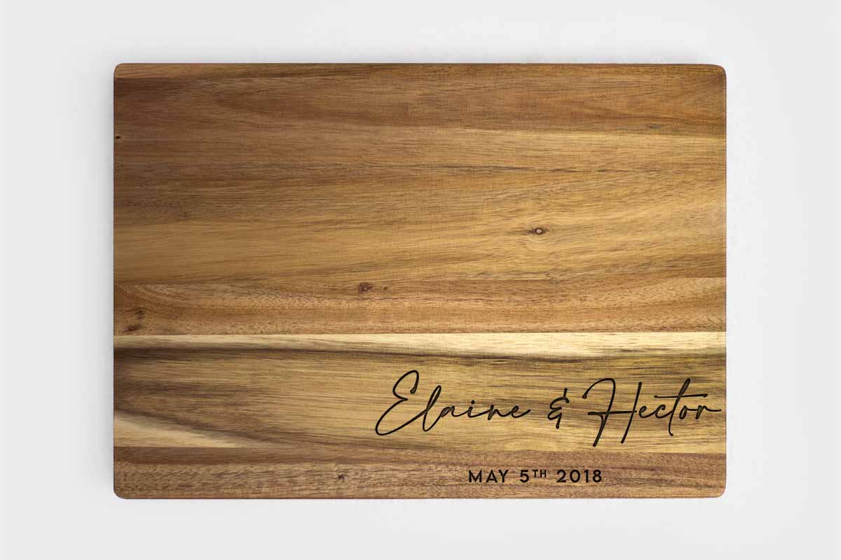 cutting board with name engraved