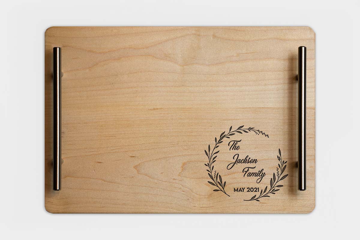 unique serving trays, monogram serving tray