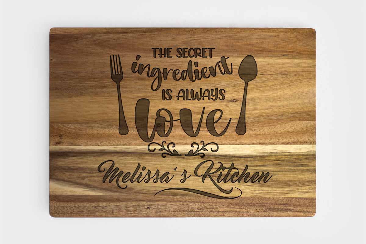engraved wooden cutting board