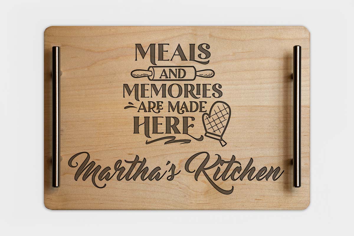 Maple Wood Laser Engraved Serving Tray