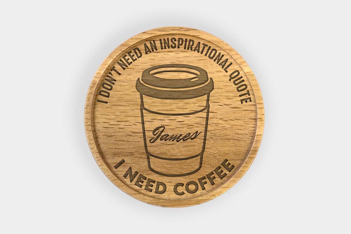Personalized Oak Drink Coaster