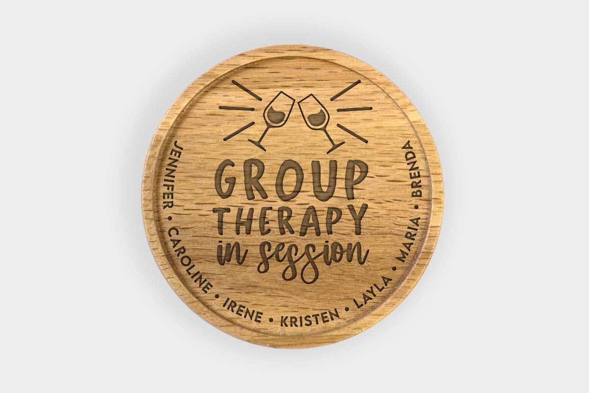 Personalized Oak Drink Coaster