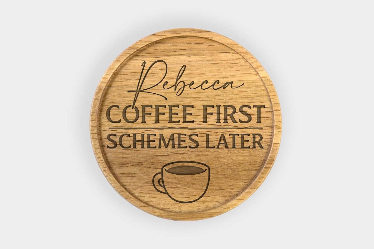 Personalized Oak Drink Coaster