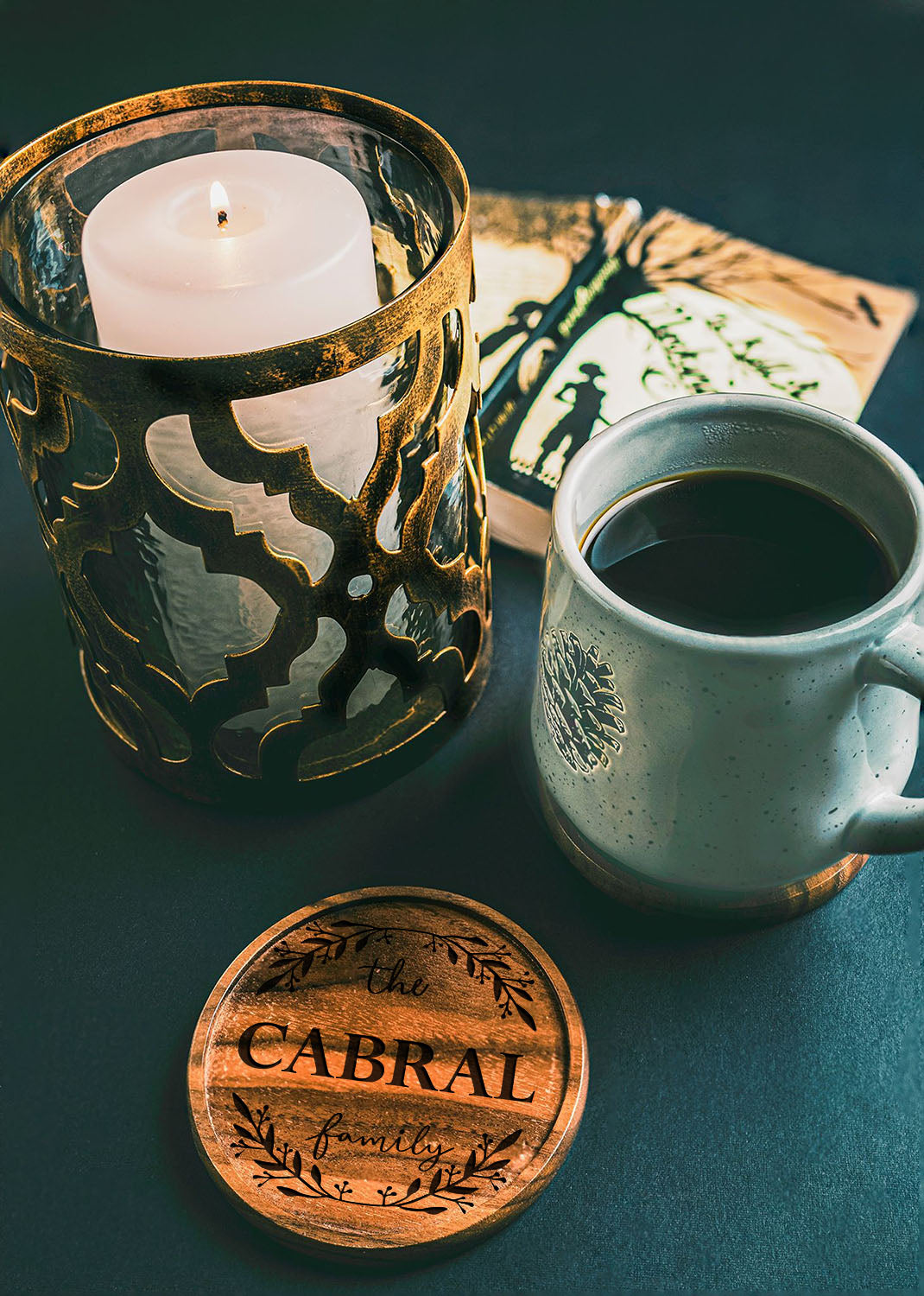 Personalized Walnut Drink Coaster